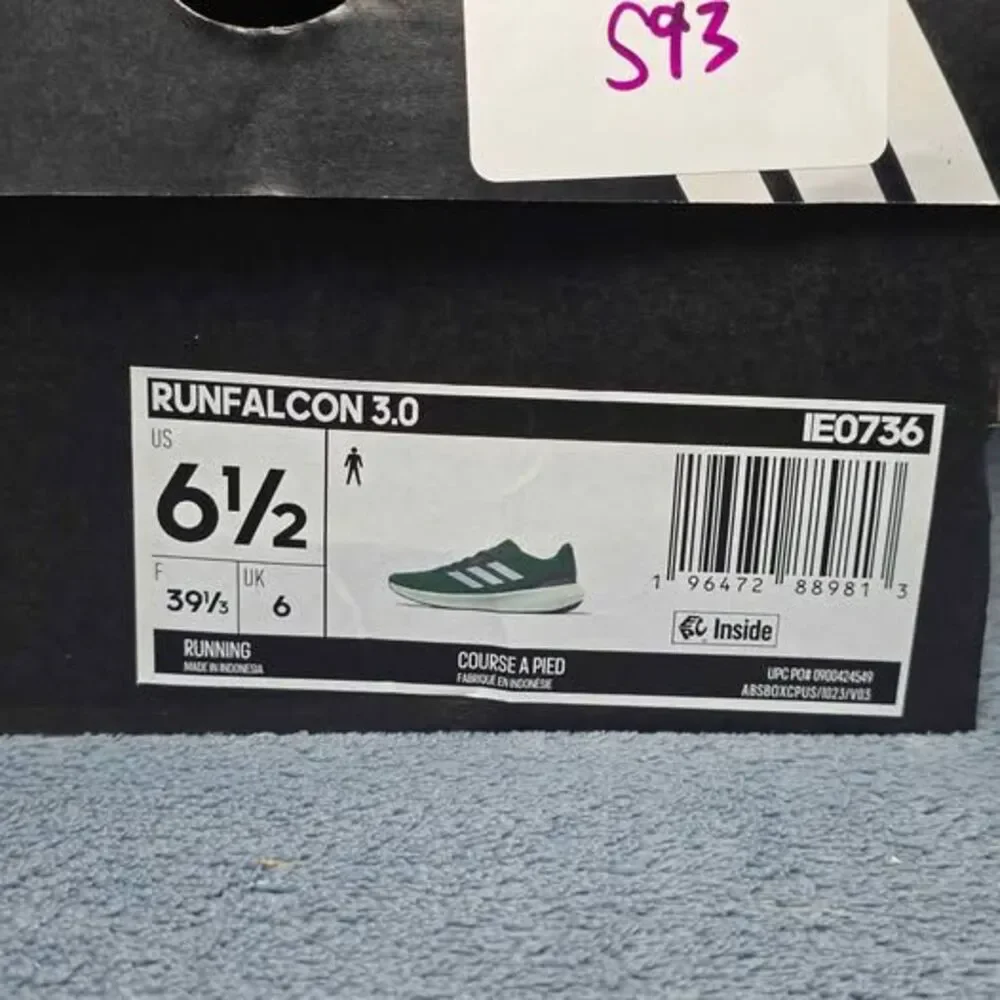 Adidas Runfalcon 3.0 Green Mens US 6.5 or Womens US 7.5 Running Shoes